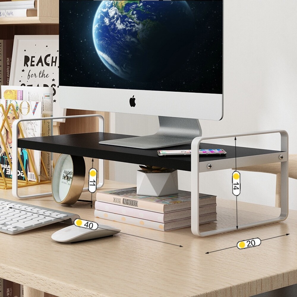 【實體店+發票】桌上型電腦增高架 辦公桌面收納架 桌面置物架 電腦墊高架 桌面收納 置物架 送禮-規格圖6