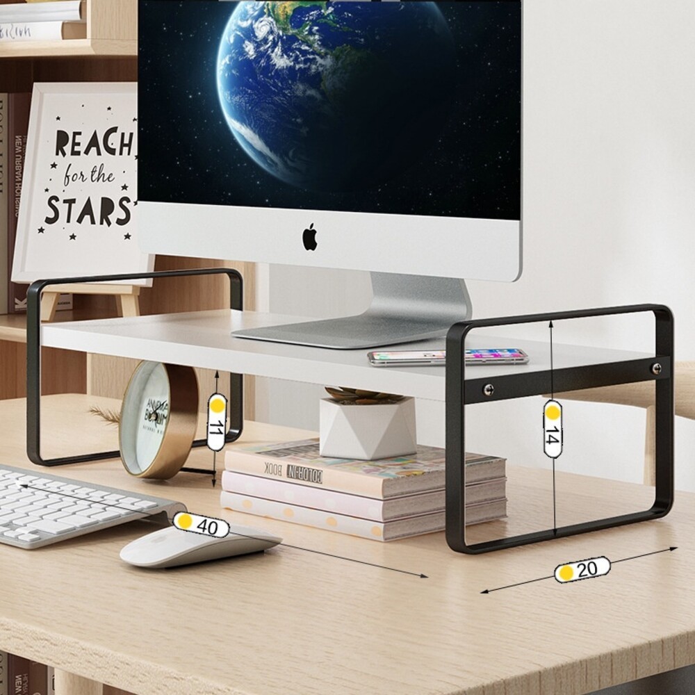 【實體店+發票】桌上型電腦增高架 辦公桌面收納架 桌面置物架 電腦墊高架 桌面收納 置物架 送禮-規格圖6