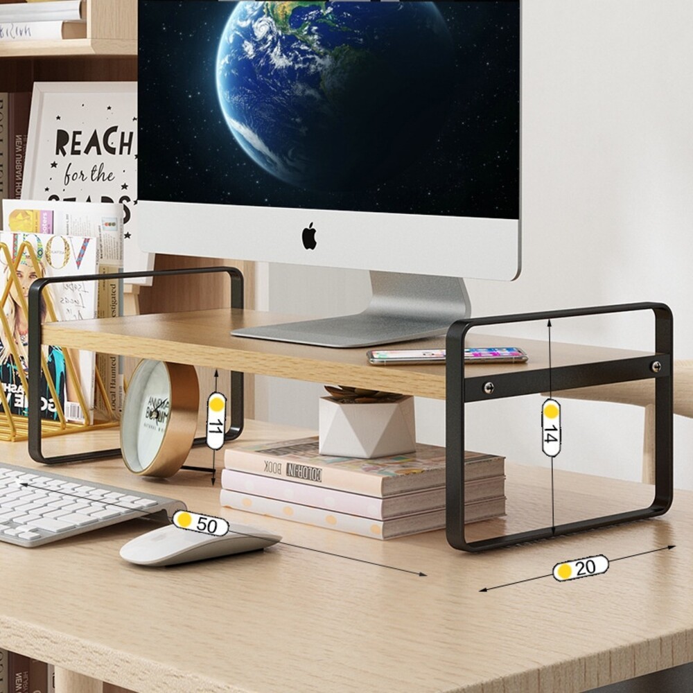【實體店+發票】桌上型電腦增高架 辦公桌面收納架 桌面置物架 電腦墊高架 桌面收納 置物架 送禮-規格圖6