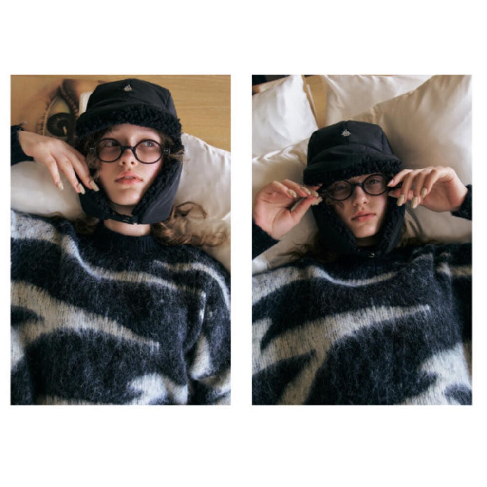 【實體店+發票】羽絨保暖帽 休閒時尚個性 羽絨雷鋒帽 女保暖 羽絨護耳帽 可愛 騎行防寒 飛行員帽子 送禮-細節圖7