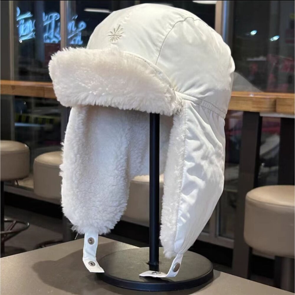 【實體店+發票】羽絨保暖帽 休閒時尚個性 羽絨雷鋒帽 女保暖 羽絨護耳帽 可愛 騎行防寒 飛行員帽子 送禮-細節圖6