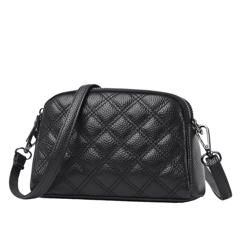 【實體店+發票】時尚真皮菱格紋單肩包 斜挎小包包 軟皮手拿包 時尚百搭 休閒手拿包  頭層牛皮 斜挎包女 送禮-規格圖9