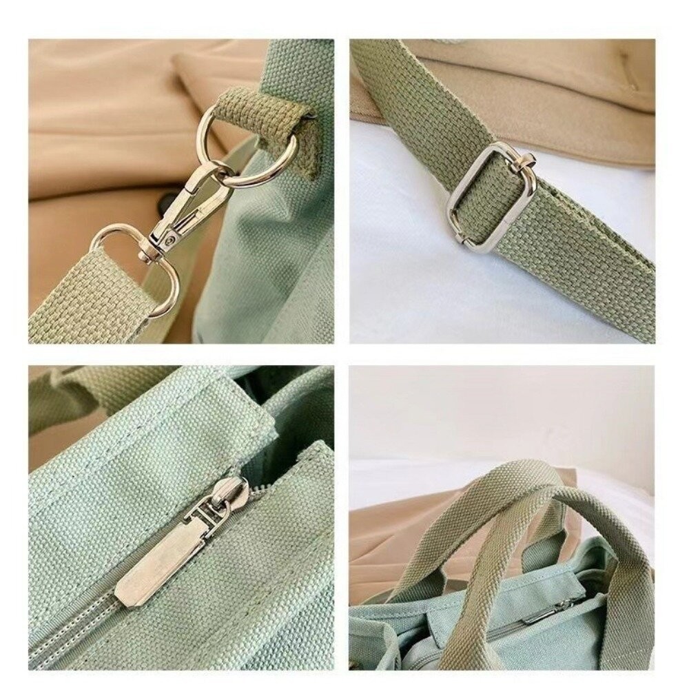 【實體店+發票】日系清新帆布手提斜背包 百搭簡約 春夏新款 帆布包 便當小包 手提袋 手拎女包 大容量包 送禮-細節圖7