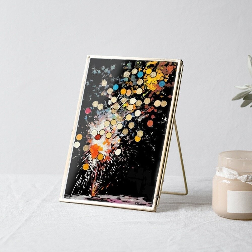 【實體店+發票】炫彩夜光刮畫 躍鹿 DIY手作組 刮刮畫 紓壓療癒 蝴蝶 熱氣球 煙火 創意禮物 居家佈置 成人減壓刮畫-細節圖6