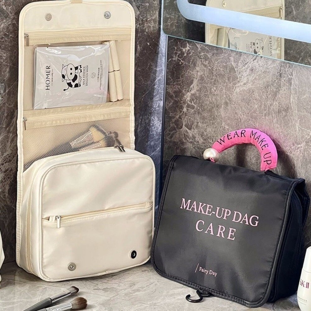 【實體店+發票】手提大容量化妝品收納包 旅行收納 旅行收納 美妝工具包 掛式收納包 大容量 網美必備 質感包款 送禮-細節圖2
