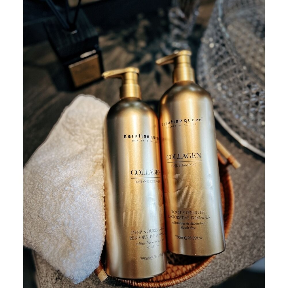 【實體店+發票】Keratine Queen滋潤修復組 護髮精華 受損修護 柔順亮澤 護髮乳 洗護套組 頭髮保養 美髮沙-細節圖5