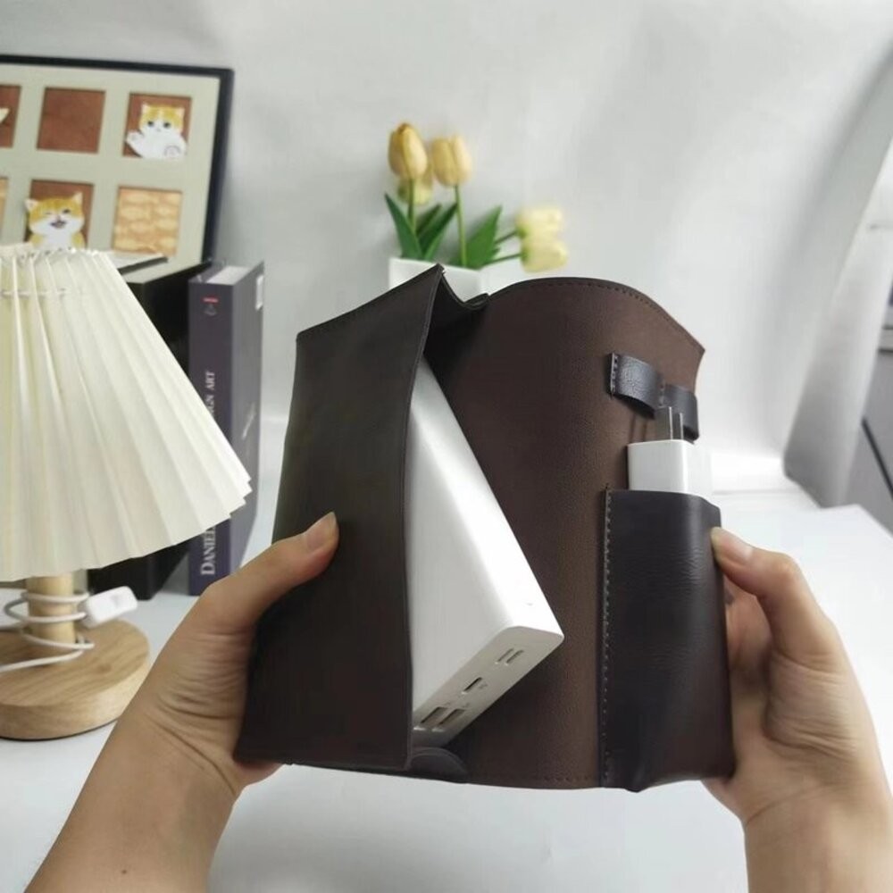 【實體店+發票】3C線材收納包 PU皮質 充電線收納 3C配件 手機配件 數據線收納 辦公小物 居家整理 送禮-細節圖3