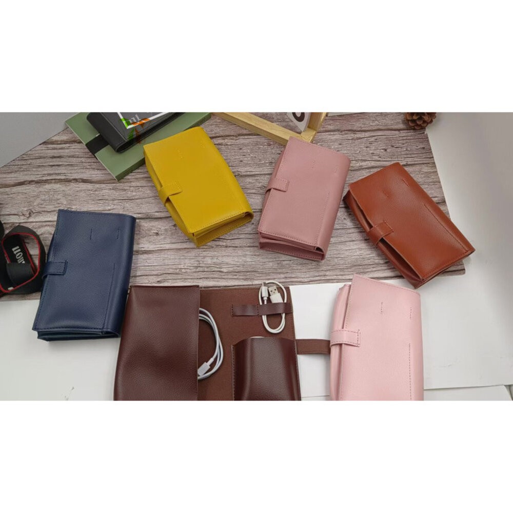 【實體店+發票】3C線材收納包 PU皮質 充電線收納 3C配件 手機配件 數據線收納 辦公小物 居家整理 送禮-細節圖8