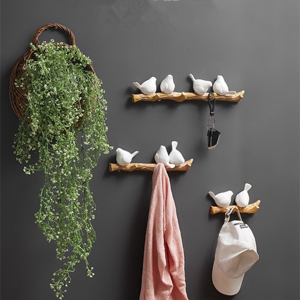 【實體店+發票】北歐風小鳥掛鈎 牆壁掛鉤 免打孔牆壁掛鉤 試衣間掛鉤 裝飾牆掛鉤 壁掛式掛鉤 送禮-細節圖4