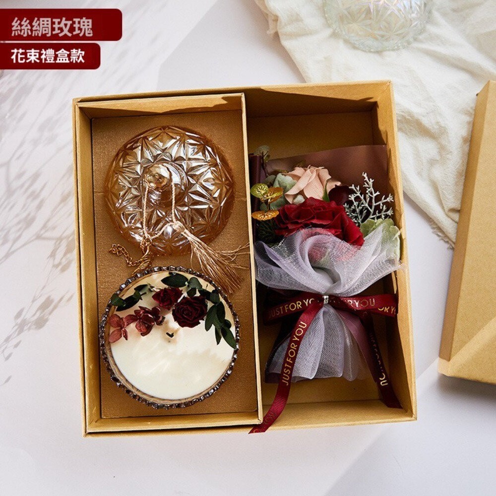 絲綢玫瑰花束禮盒款