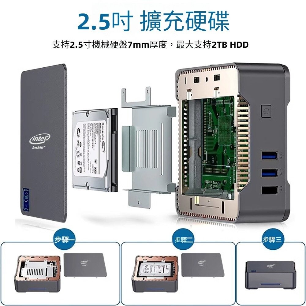 【實體店+發票】Win11四核辦公家用電腦 N150迷你電腦 Intel省電N系列CPU WIN10升級 N100 10-細節圖4
