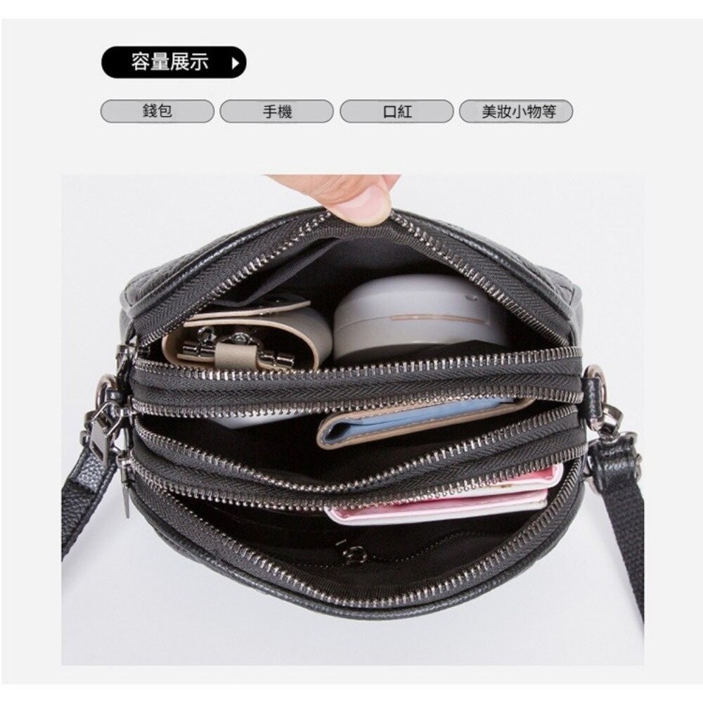 【實體店+發票】小香風真皮菱格紋單肩包 真皮女包  菱格繡線 小香風 大容量 單肩斜挎包 送禮-細節圖4