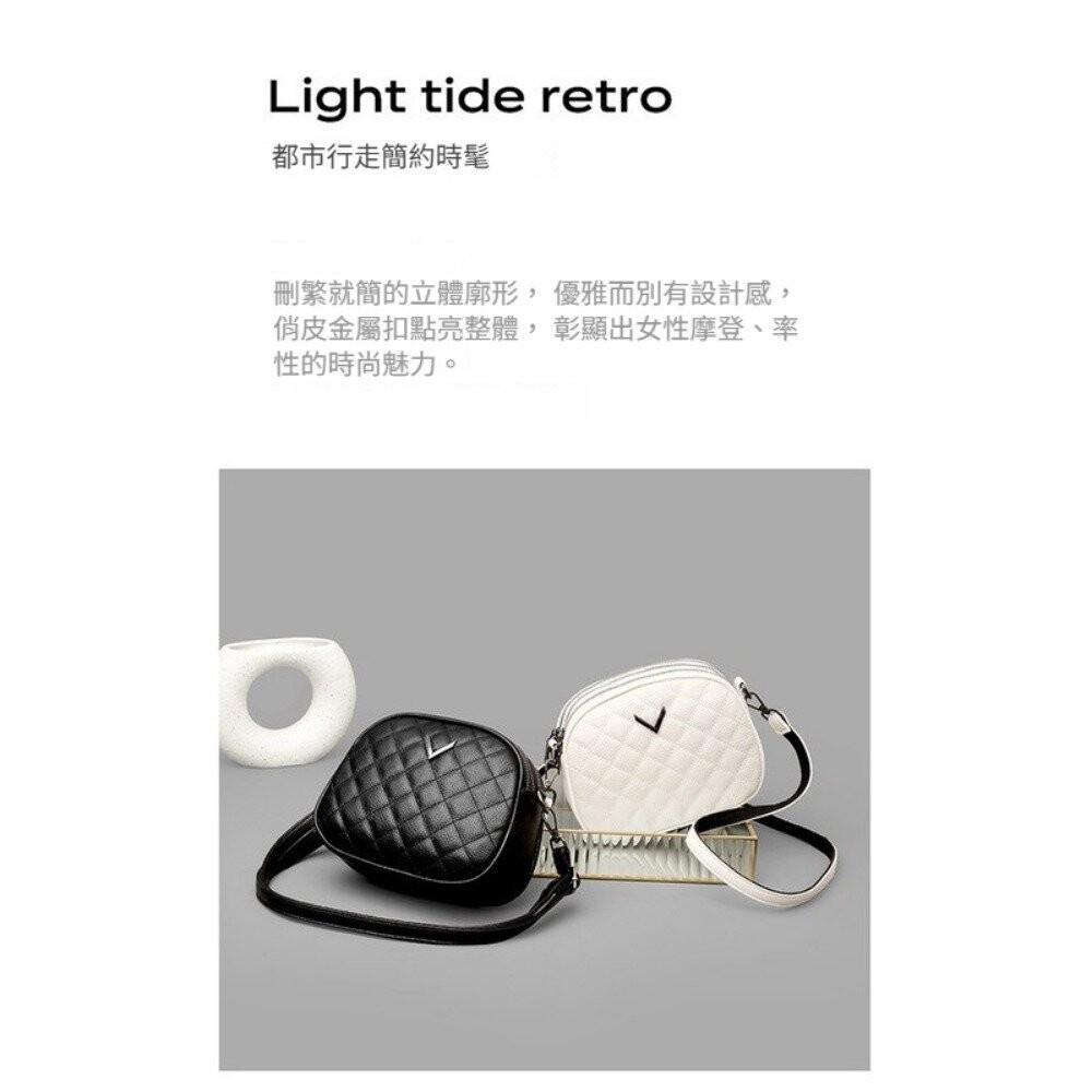 【實體店+發票】小香風真皮菱格紋單肩包 真皮女包  菱格繡線 小香風 大容量 單肩斜挎包 送禮-細節圖7