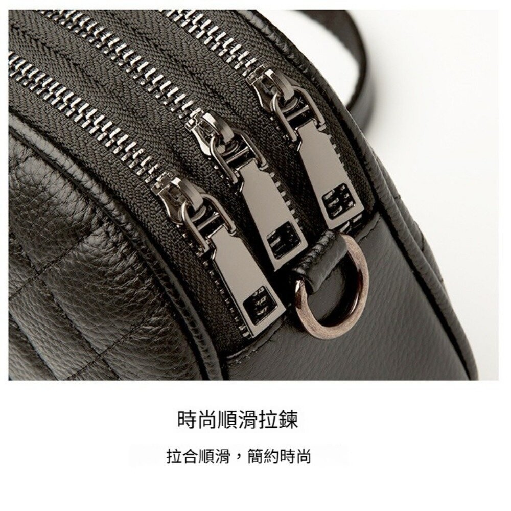 【實體店+發票】小香風真皮菱格紋單肩包 真皮女包  菱格繡線 小香風 大容量 單肩斜挎包 送禮-細節圖9