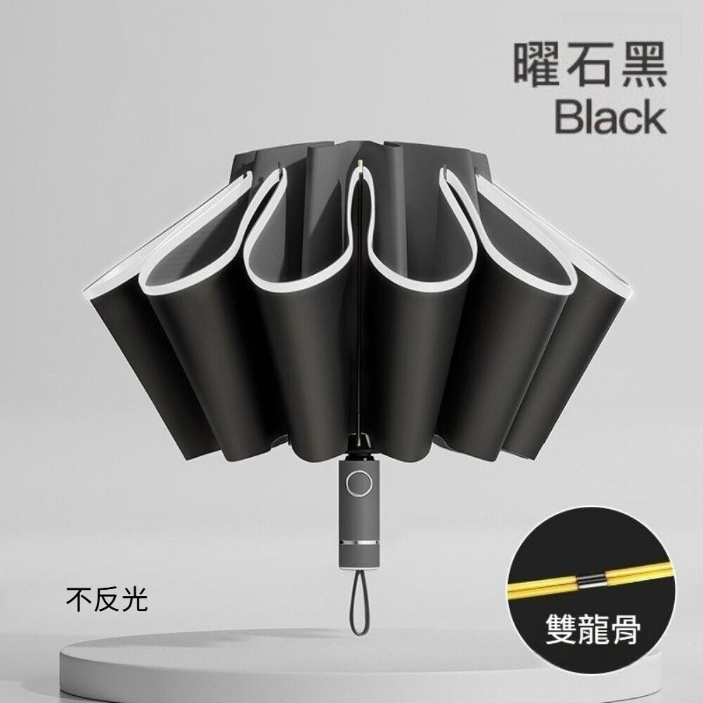 【實體店+發票】雙龍骨反向自動傘 車用反向傘 雙龍骨 反向自動傘 車用傘 黑膠碰擊布 便携耐用不反光 送禮-規格圖11