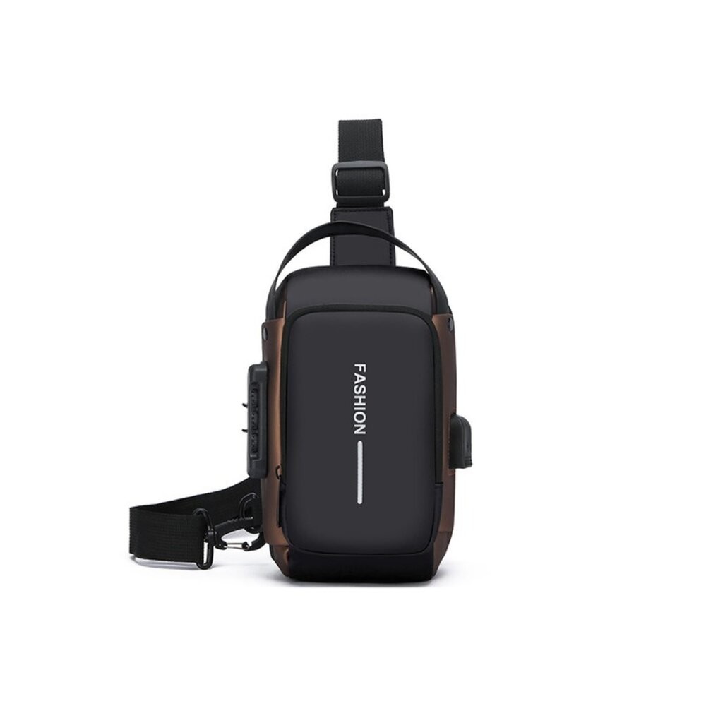 【實體店+發票】防盜密碼鎖斜挎胸包 韓版單肩斜挎包 機車包 密碼鎖潮包 耳機孔設計 送禮-規格圖11