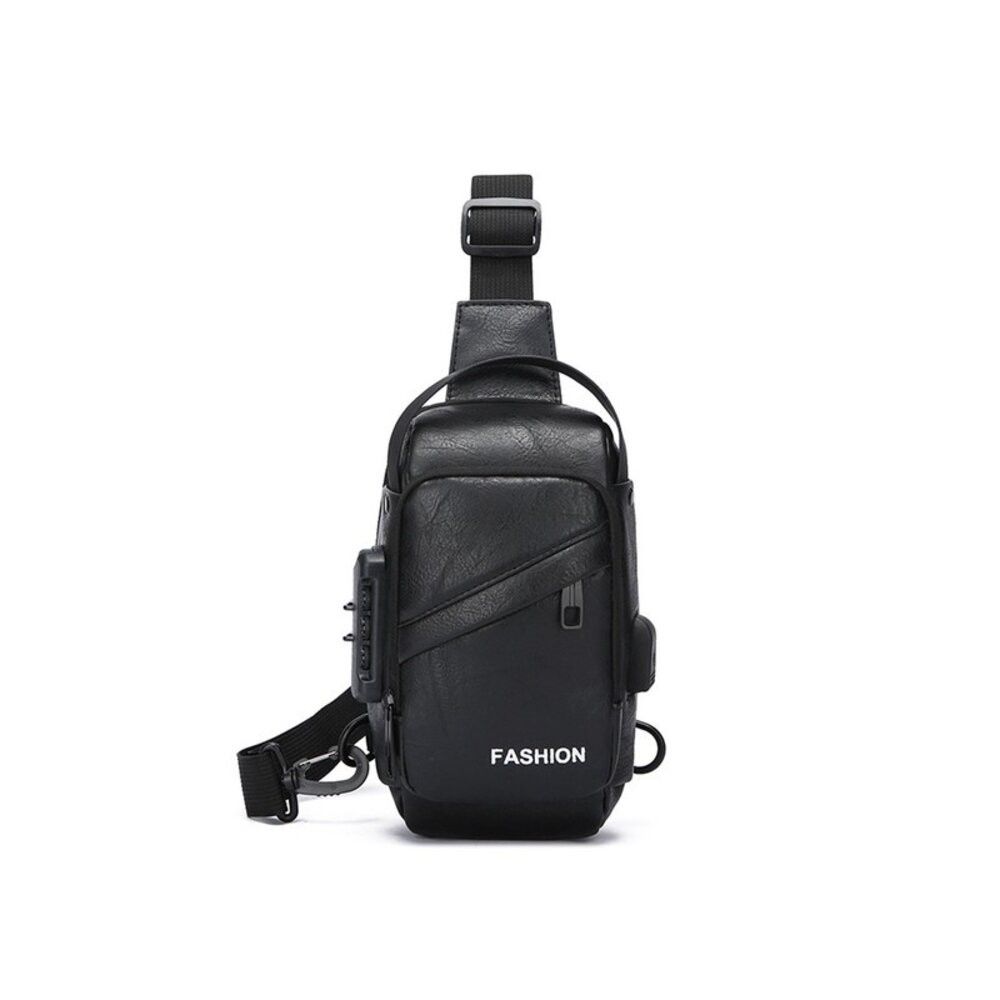 【實體店+發票】防盜密碼鎖斜挎胸包 韓版單肩斜挎包 機車包 密碼鎖潮包 耳機孔設計 送禮-規格圖11