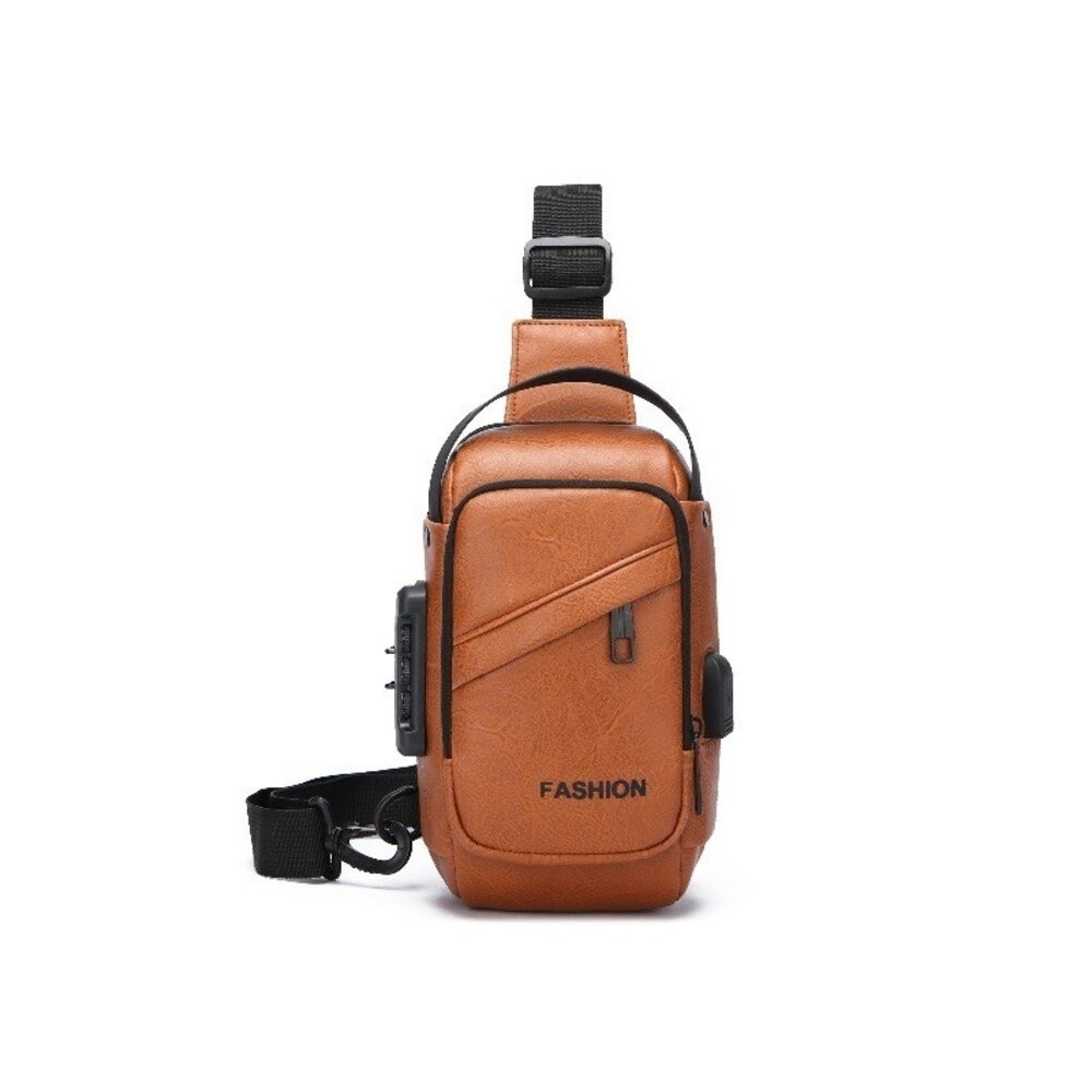 【實體店+發票】防盜密碼鎖斜挎胸包 韓版單肩斜挎包 機車包 密碼鎖潮包 耳機孔設計 送禮-規格圖11