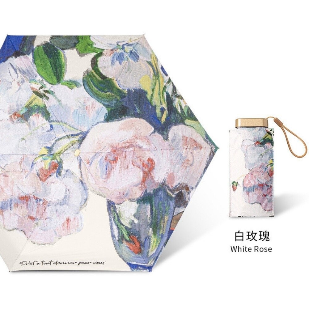 【台北士林*店面】清新圖案六折扁迷你傘 防曬傘 折疊口袋傘 便攜遮陽傘 小清新陽傘 旅遊必備雨傘 送禮-細節圖9