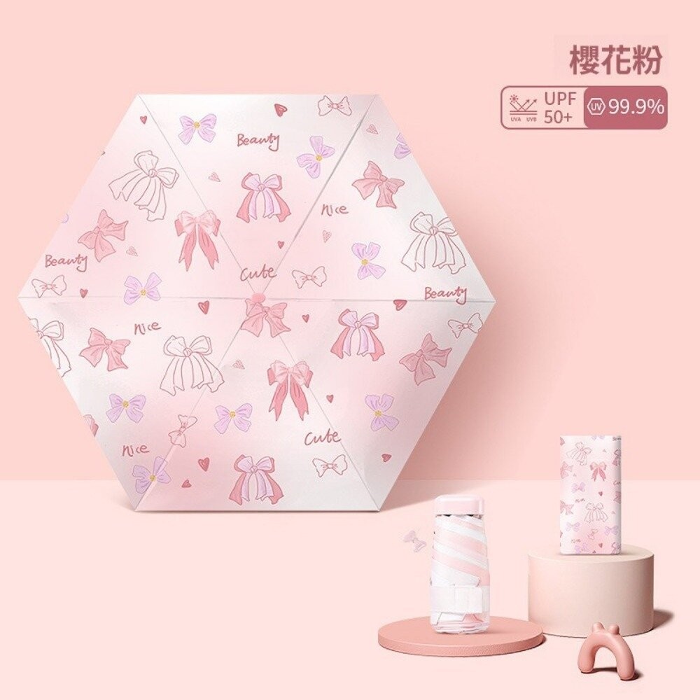 【台北士林*店面】清新圖案六折扁迷你傘 防曬傘 折疊口袋傘 便攜遮陽傘 小清新陽傘 旅遊必備雨傘 送禮-規格圖11