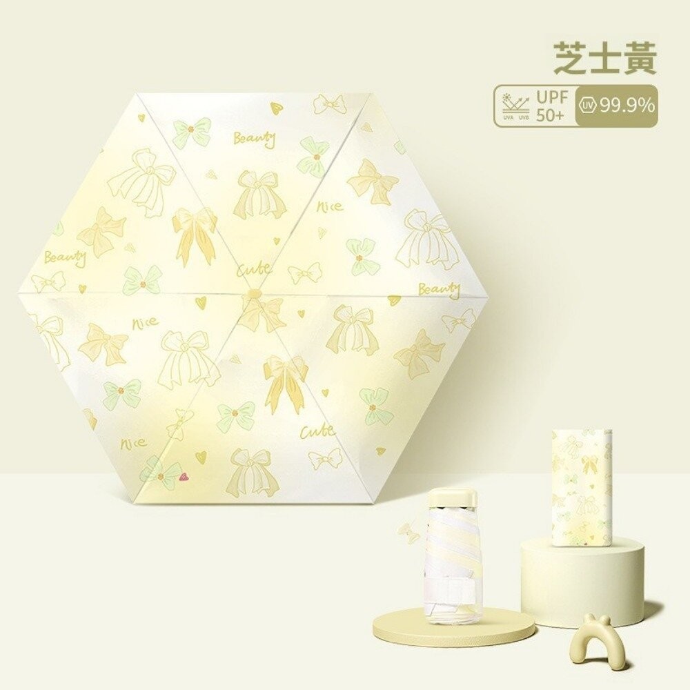 【台北士林*店面】清新圖案六折扁迷你傘 防曬傘 折疊口袋傘 便攜遮陽傘 小清新陽傘 旅遊必備雨傘 送禮-規格圖11