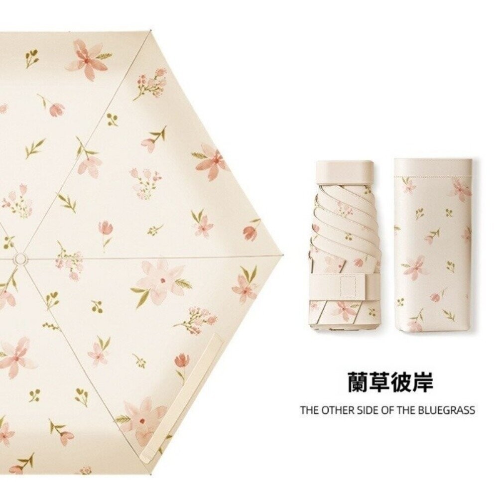 【台北士林*店面】清新圖案六折扁迷你傘 防曬傘 折疊口袋傘 便攜遮陽傘 小清新陽傘 旅遊必備雨傘 送禮-規格圖11