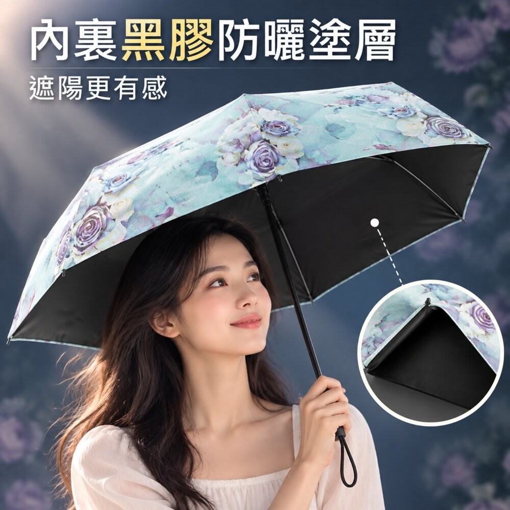 【台北士林*店面】小清新碳纖維花卉羽毛傘 花朵晴雨傘 旅行雨具 輕便傘 輕巧便攜傘 送禮-細節圖9