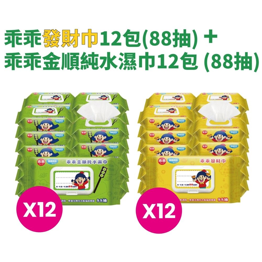 【台北士林*店面】乖乖聯名純水濕紙巾 台灣製造 金順純水巾 乖乖發財巾 88抽 奈森克林 招財好運 送禮-規格圖9