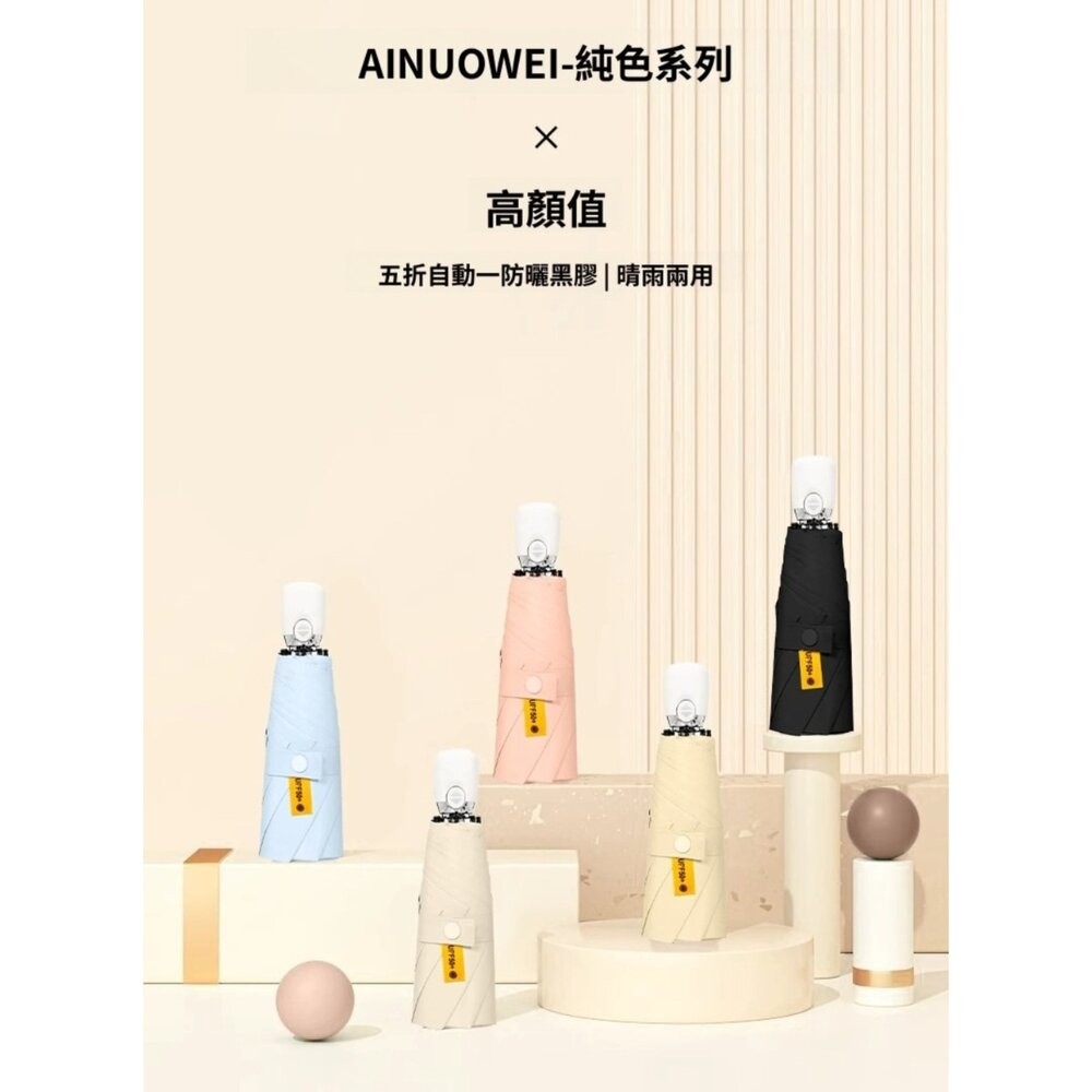 【實體店+發票】五折迷你自動傘 折疊黑膠晴雨傘 兩用迷你便攜雨傘 防曬 防紫外線 遮陽 太陽傘 送禮-細節圖3