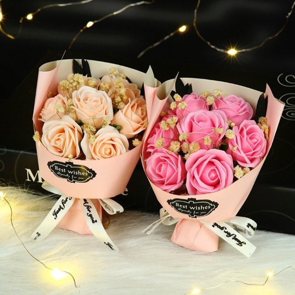 【實體店+發票】浪漫星光永生花玻璃罩 香皂玫瑰花玻璃罩 禮品 教師節禮物 情人節禮物 不凋謝 燈串 精緻手提袋 送禮-細節圖3