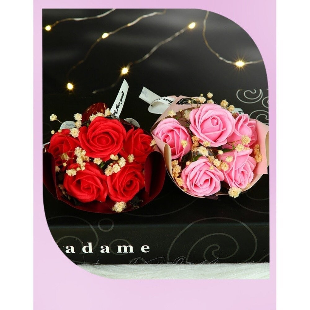 【實體店+發票】浪漫星光永生花玻璃罩 香皂玫瑰花玻璃罩 禮品 教師節禮物 情人節禮物 不凋謝 燈串 精緻手提袋 送禮-細節圖9