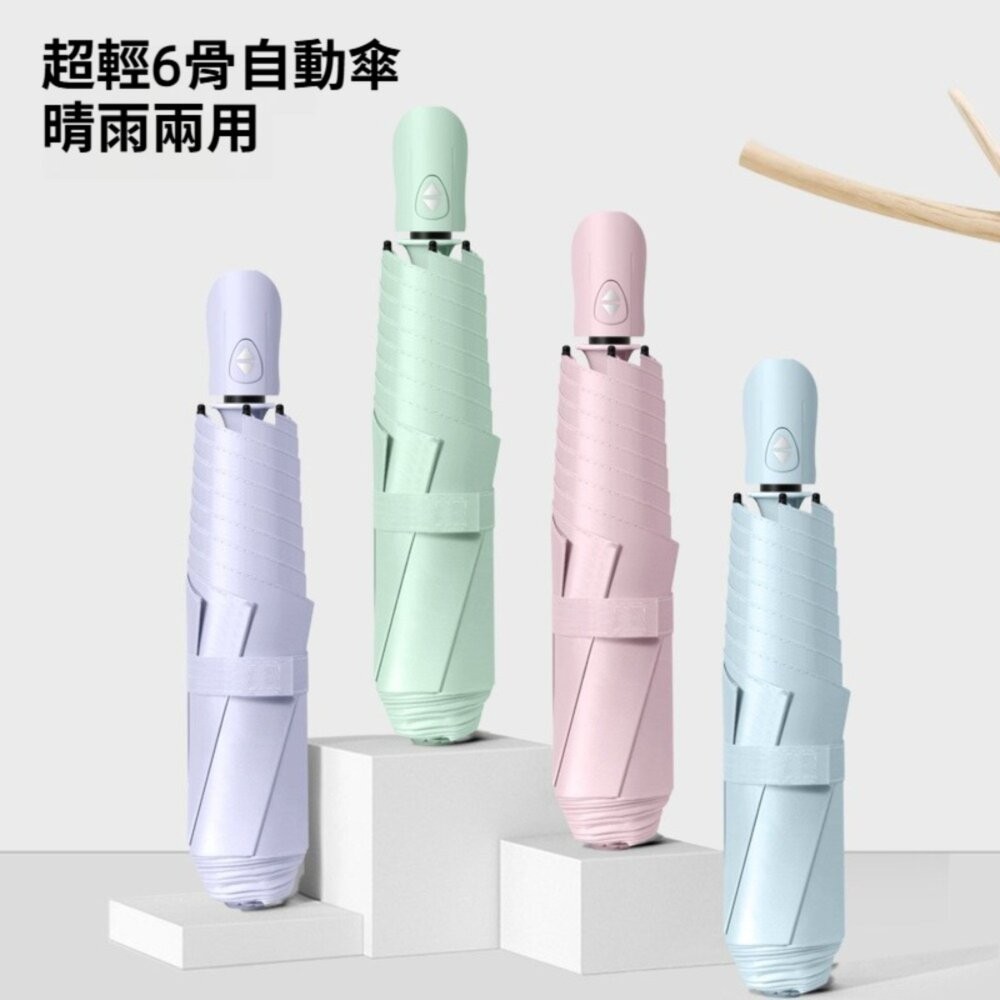 【實體店+發票】三折超輕自動傘 超輕六骨自動傘 雨傘雨具 防曬傘 抗uv傘 多巴胺 自動開收 超輕設計 送禮-細節圖3