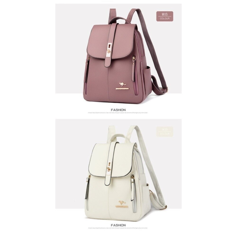 【實體店+發票】韓版時尚荔枝紋雙肩包 多功能時尚背包 容量實力派 防潑水耐磨 單肩手提雙肩三用 禮物 送禮 送禮-細節圖8