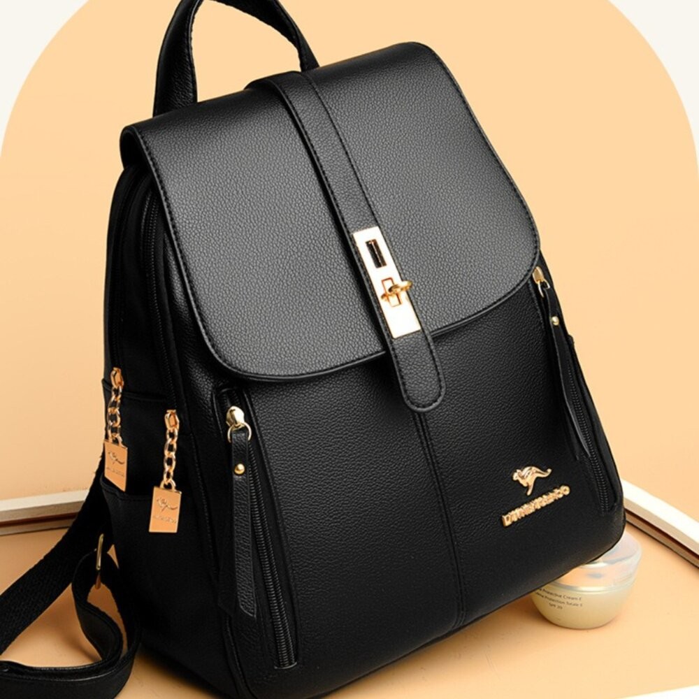 【實體店+發票】韓版時尚荔枝紋雙肩包 多功能時尚背包 容量實力派 防潑水耐磨 單肩手提雙肩三用 禮物 送禮 送禮-細節圖2