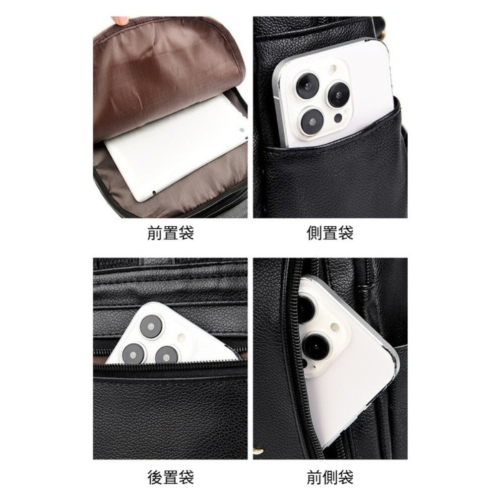 【實體店+發票】韓版時尚荔枝紋雙肩包 多功能時尚背包 容量實力派 防潑水耐磨 單肩手提雙肩三用 禮物 送禮 送禮-細節圖7