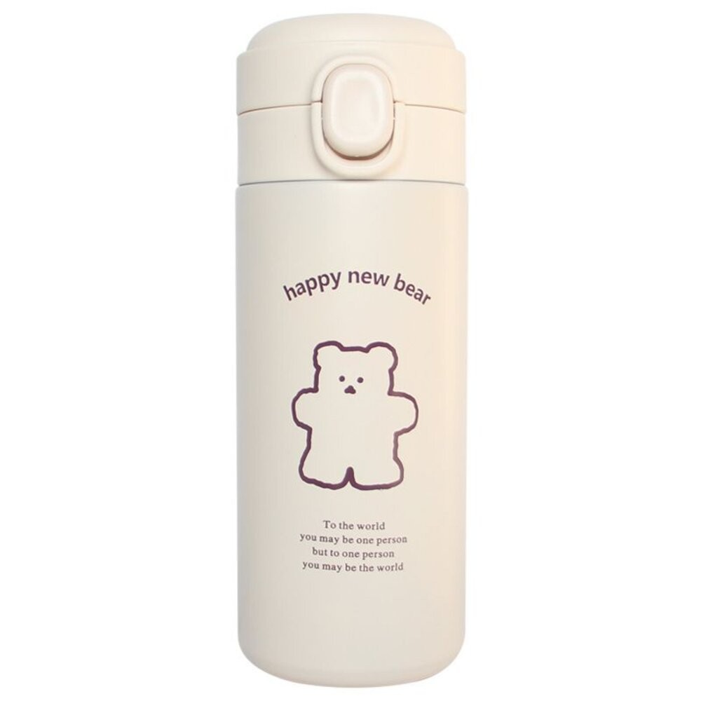 【實體店+發票】韓風小熊造型保溫瓶 可愛圖案保溫瓶 水瓶 保溫瓶 簡約小熊保溫杯 禮物 送禮-細節圖3