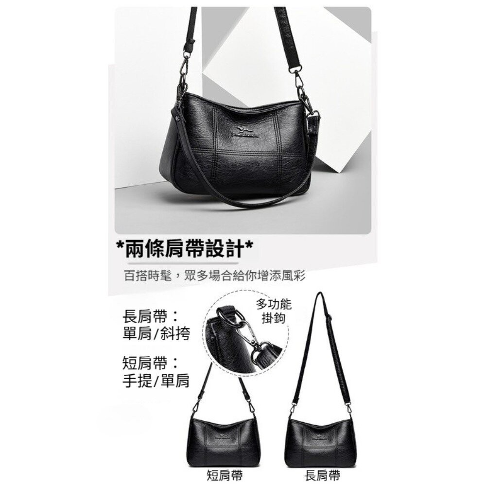 【實體店+發票】真皮流行羊皮小方包 女包 斜背包 肩背包 手提包 黑色 大容量 送禮-細節圖5