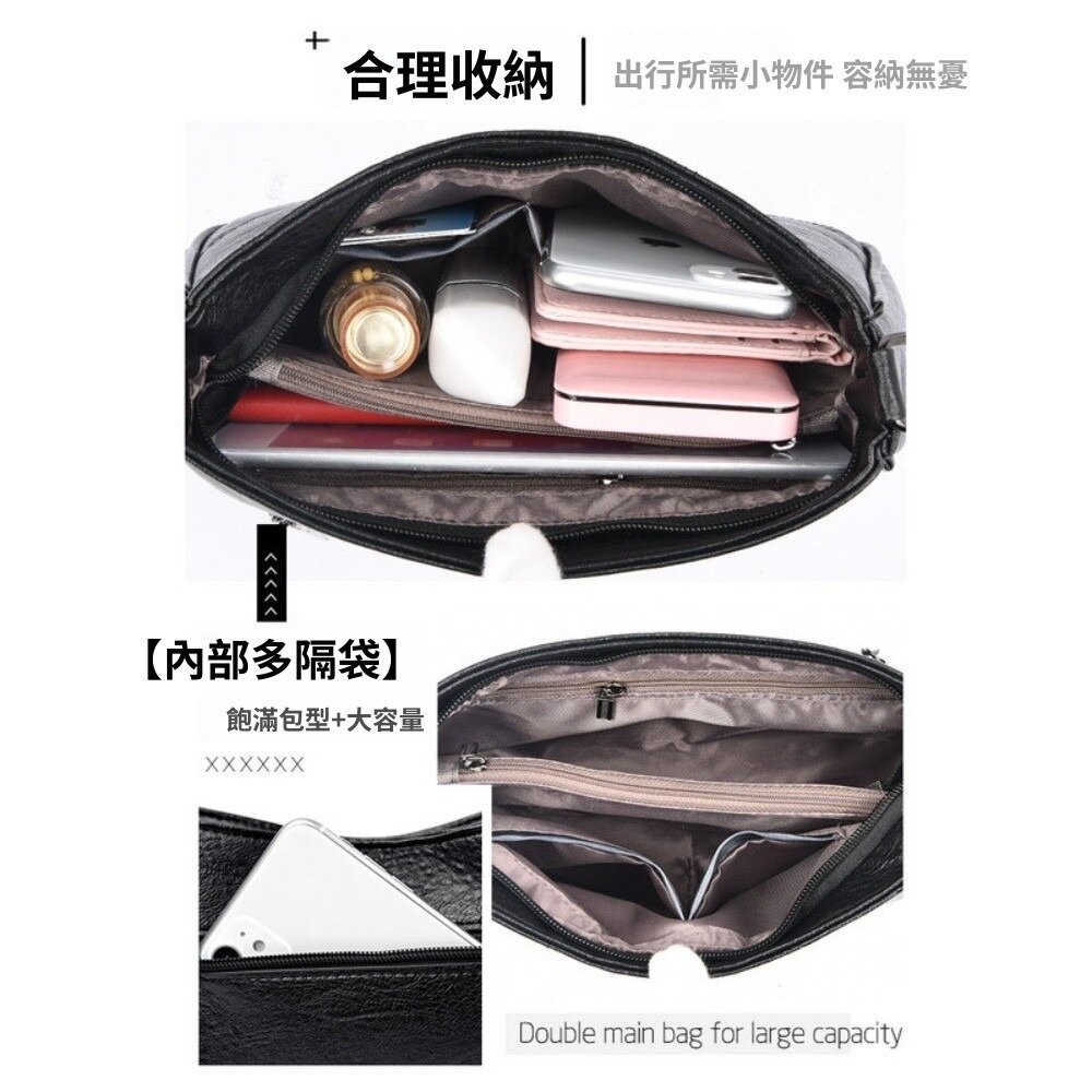 【實體店+發票】真皮流行羊皮小方包 女包 斜背包 肩背包 手提包 黑色 大容量 送禮-細節圖8