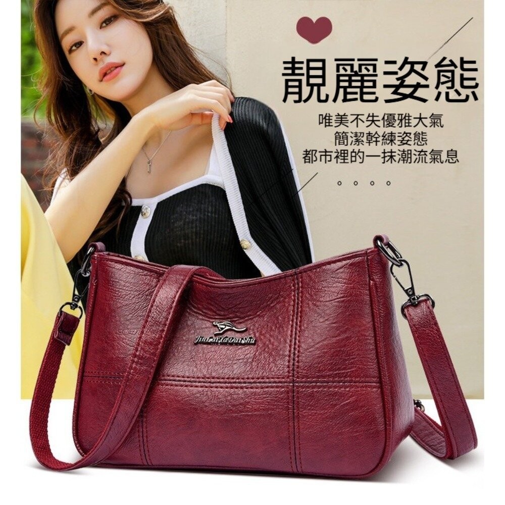 【實體店+發票】真皮流行羊皮小方包 女包 斜背包 肩背包 手提包 黑色 大容量 送禮-細節圖10