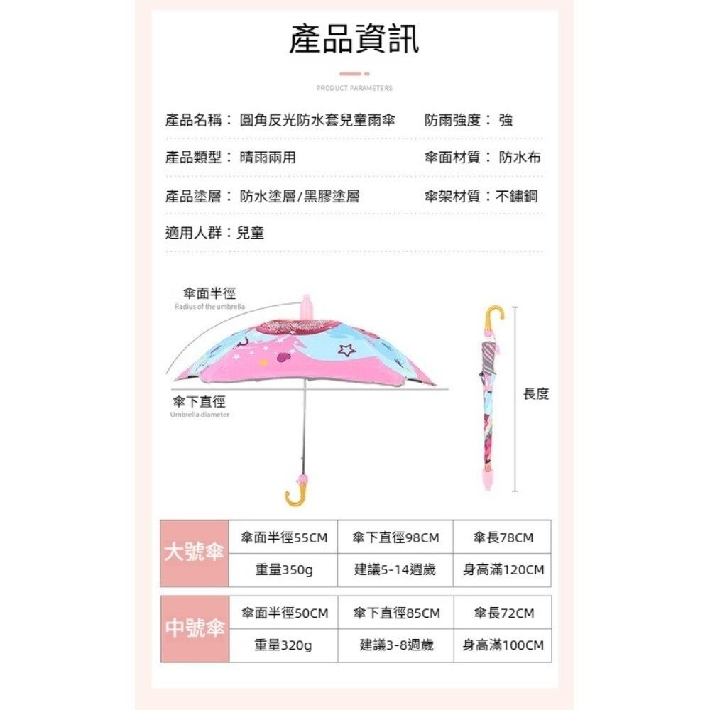 【台北士林*店面】圓角反光防水套兒童雨傘 圓角防戳兒童雨傘 兒童雨傘 晴雨傘 冰淇淋 禮物 送禮 送禮-細節圖5