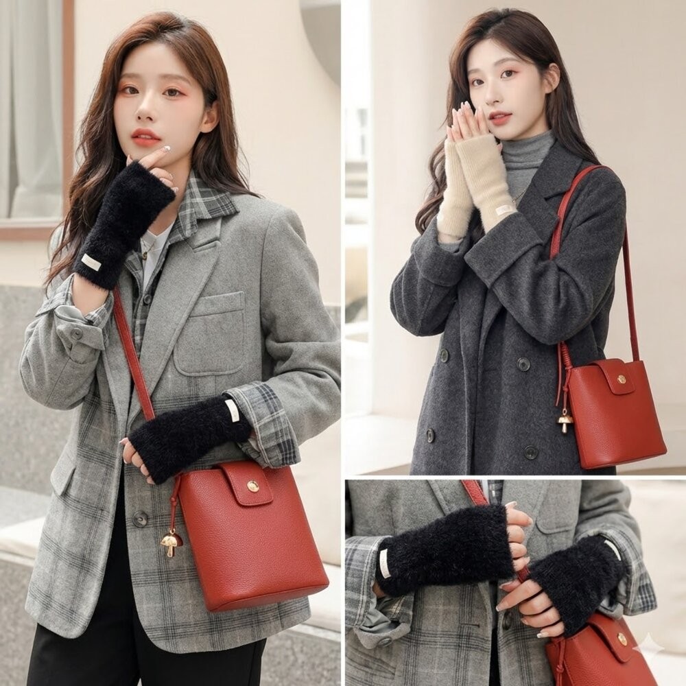 【實體店+發票】櫻桃紅皮革水桶包 女包 斜挎包 小包 通勤包 禮物 送禮 送禮-細節圖2