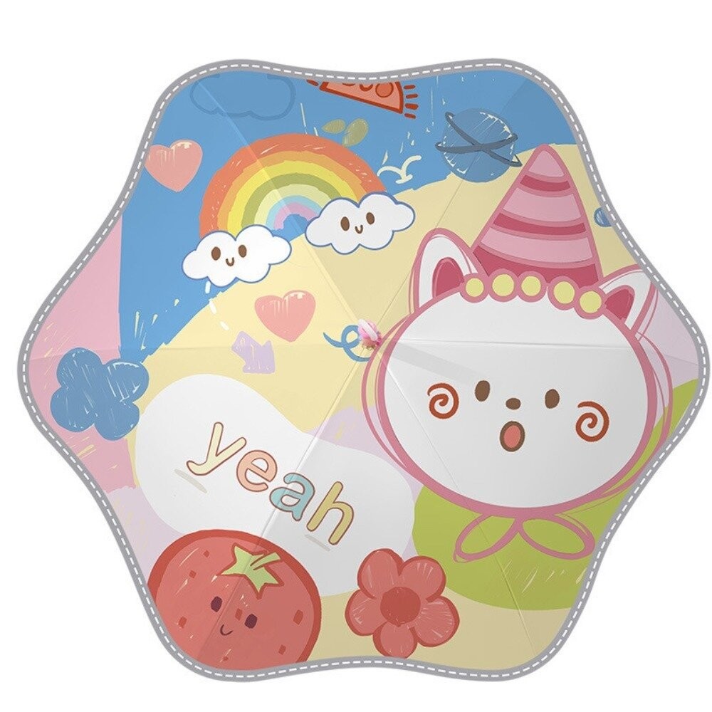 【實體店+發票】兒童圓角安全長柄傘-滾輪 兒童防曬傘 兒童雨具 兒童雨傘 可愛 遮陽 反光設計 送禮-細節圖2