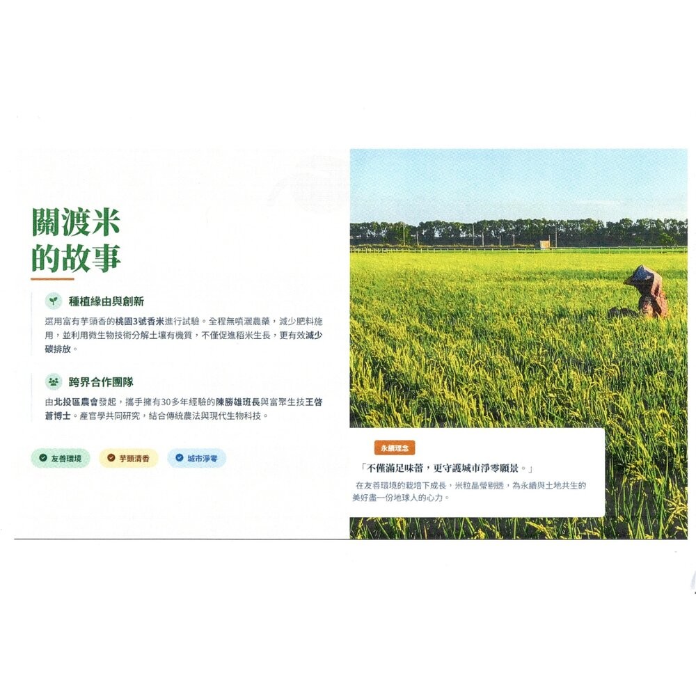 【台北士林*店面】稀有北投關渡芋頭香米 台北在地最後稻田 北投農會關渡米 幸福平安米 台灣米 無農藥米 永續友善 送禮-細節圖9