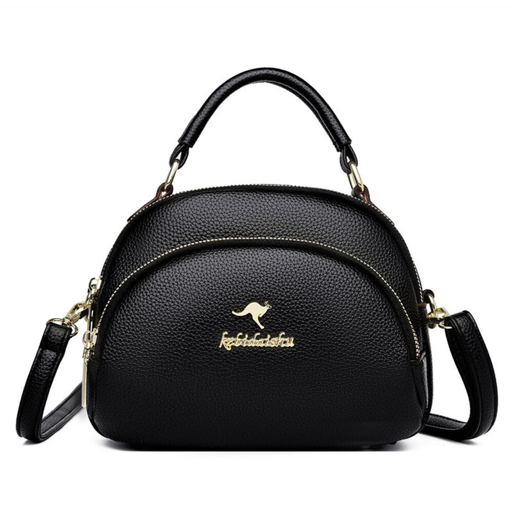 【實體店+發票】高雅真皮袋鼠蘋果包 油蠟皮革手提包 斜背包 小包 女包 優雅氣質背包 送禮-規格圖9