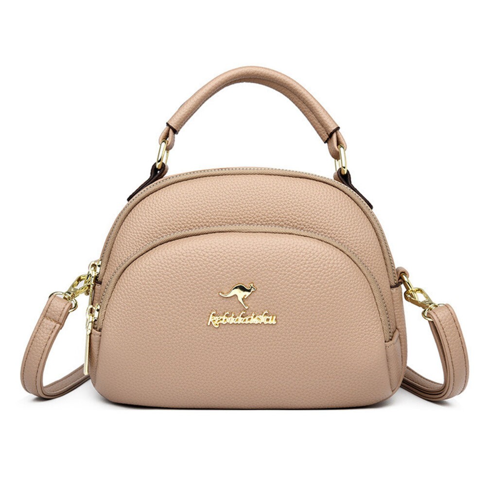 【實體店+發票】高雅真皮袋鼠蘋果包 油蠟皮革手提包 斜背包 小包 女包 優雅氣質背包 送禮-規格圖9