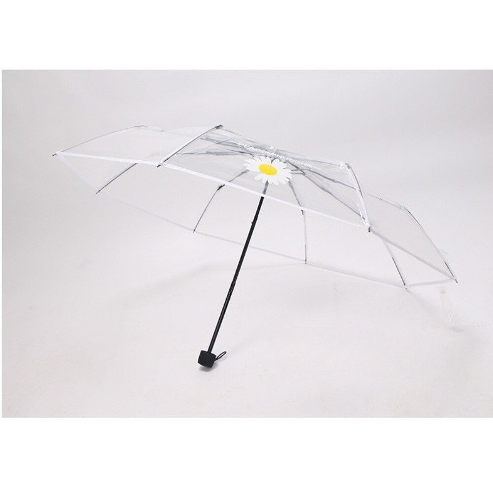 【實體店+發票】韓式時尚透明三折傘 自動開合雨傘 透明雨傘 摺疊傘 雨具 透明 防風 櫻花 雛菊 送禮-規格圖9