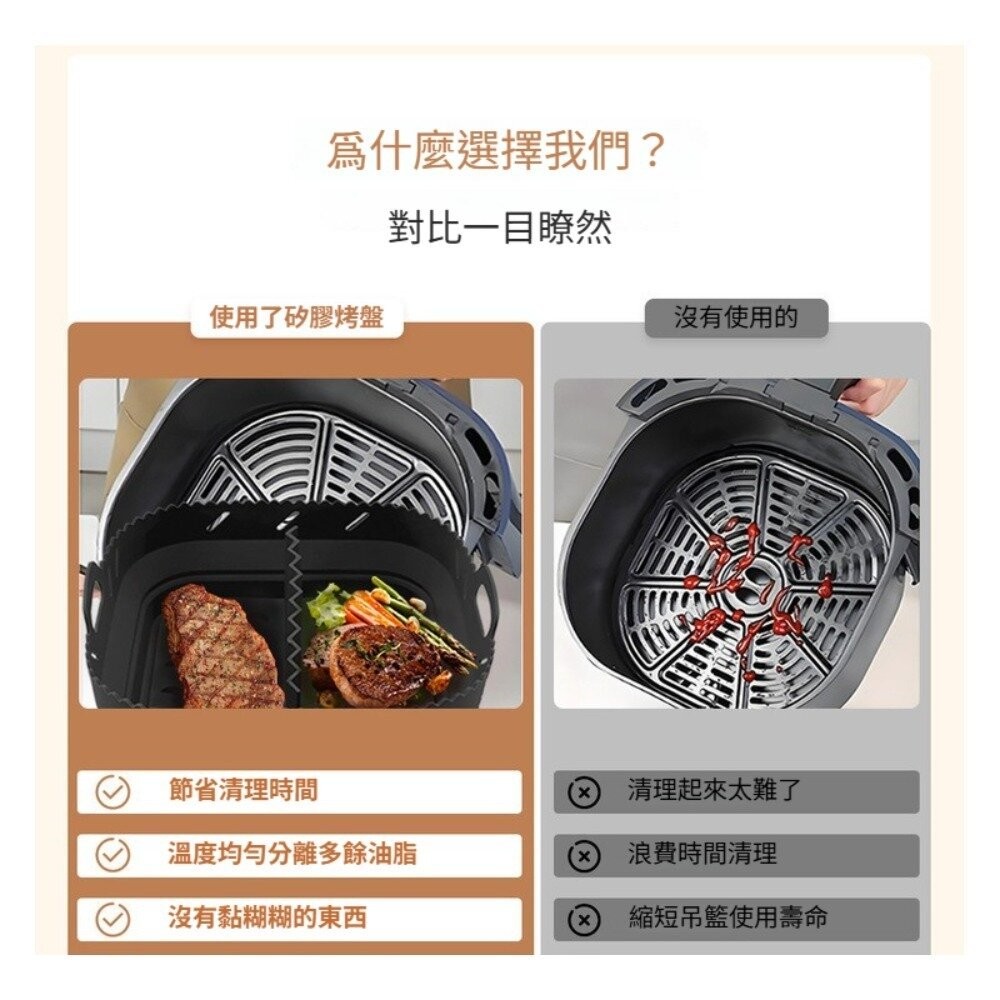 【實體店+發票】雙格分離式矽膠烤盤 矽膠空氣炸鍋烤盤 廚房用品 空氣炸鍋配件 炸鍋烤盤 可拆式烤盤 健康烹飪 少油料理-細節圖4