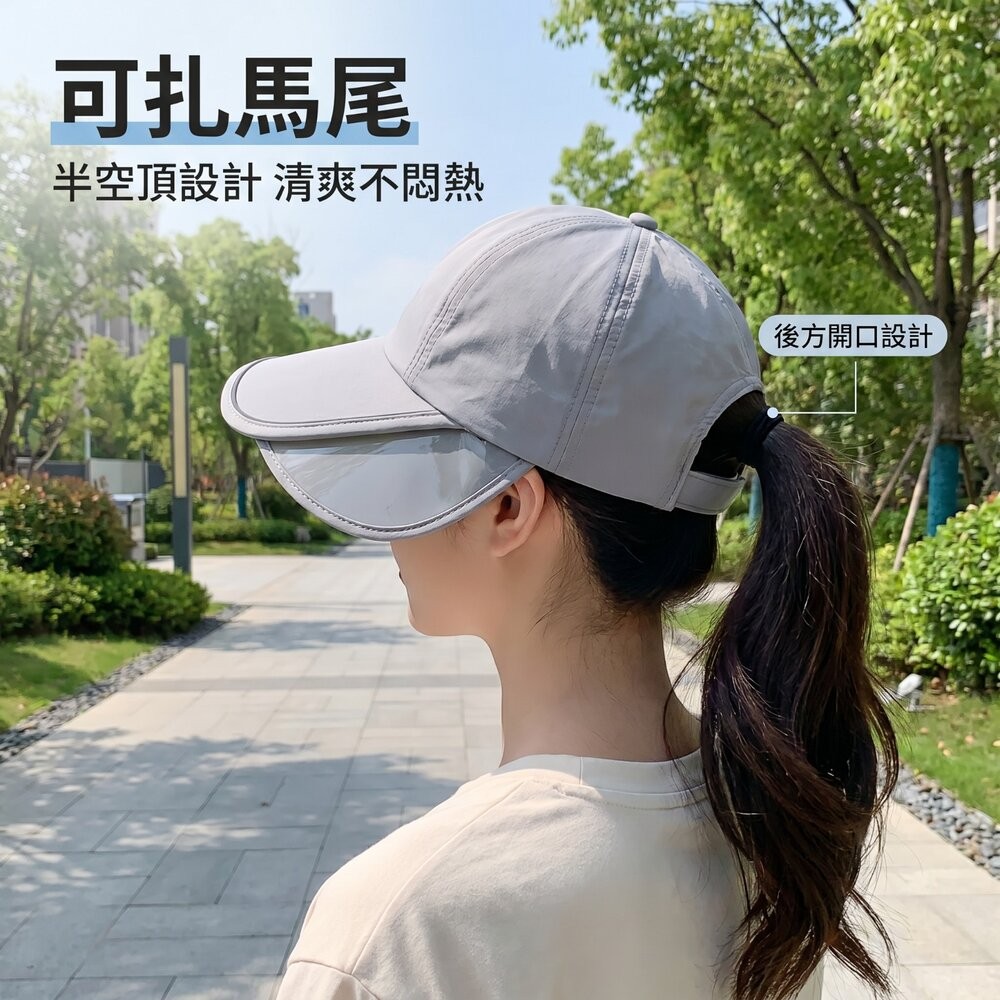 【台北士林*店面】伸縮擋光大帽檐遮陽帽 全臉防曬遮陽帽 戶外運動 防曬帽 夏季 遮陽帽 防曬 透氣 送禮-細節圖7