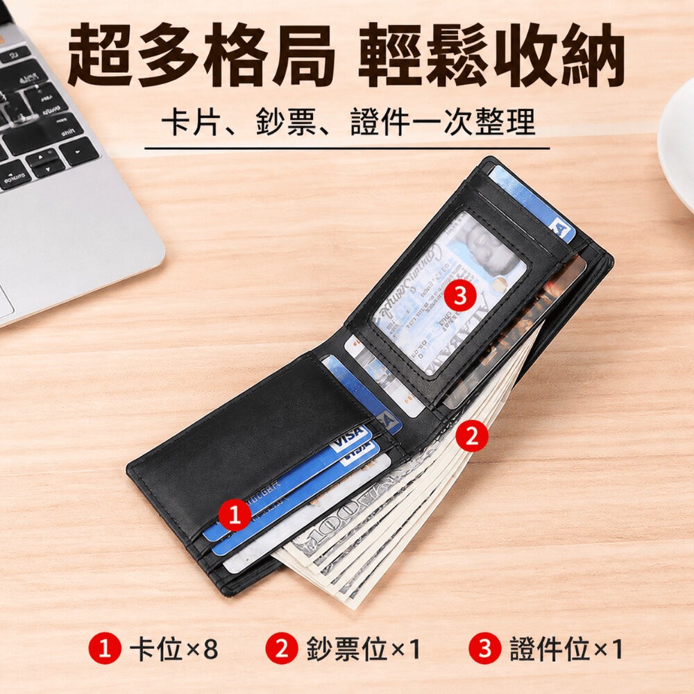 【台北士林*店面】真皮防丟防盜刷錢包 -AIRTAG需自備 定位錢夾 RFID 防盜刷 真皮輕薄  短款男士錢包 送禮-細節圖6