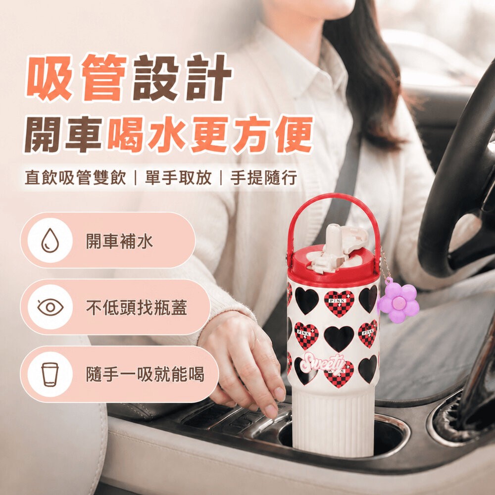 【台北士林*店面】316不銹鋼陶瓷內膽冰壩杯 大容量710ml 車用吸管杯 女生手提水壺 高顏值隨行杯 送禮-細節圖7